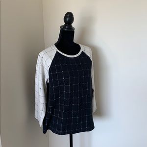 Navy & white/cream raglan sleeve shirt